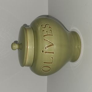 Vintage Ceramiche Alfa clay pot with olives